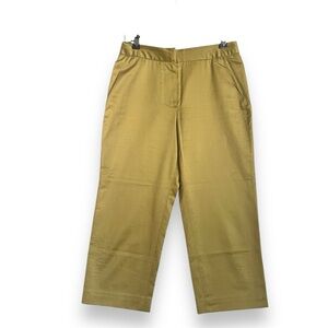 Shiatzy Chen Mustard Capri Pants Size US 6 100% Cotton